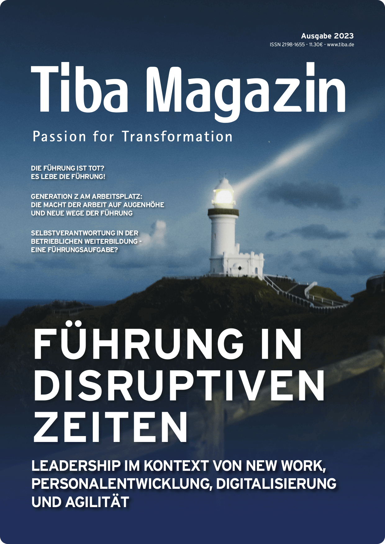 Cover des Tiba Magazins 2023 "Führung in disruptiven Zeiten"